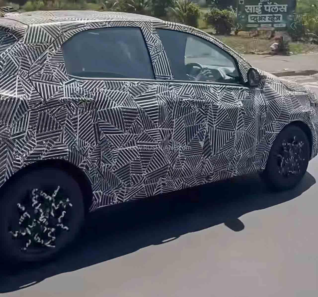 Tata Tiago EV seen during testing