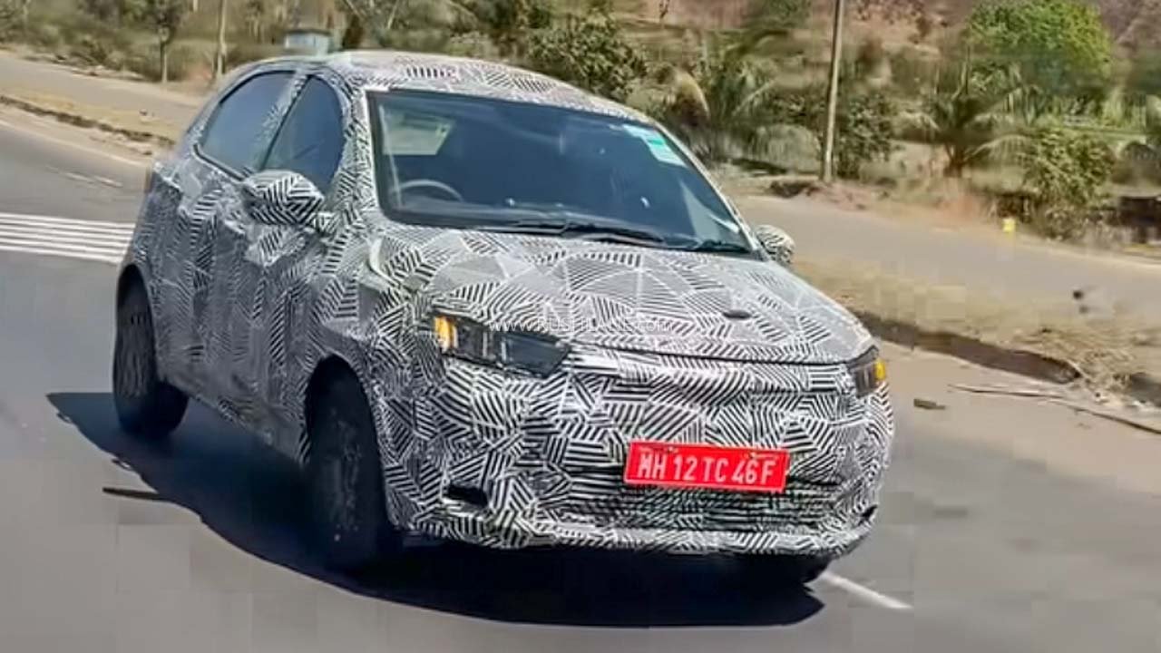 Tata Tiago EV seen during testing
