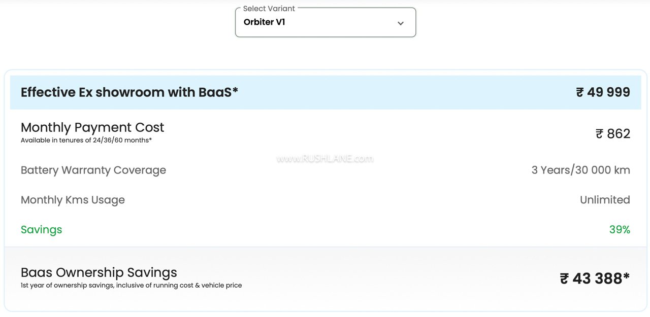 TVS Orbiter BaaS Model for V1