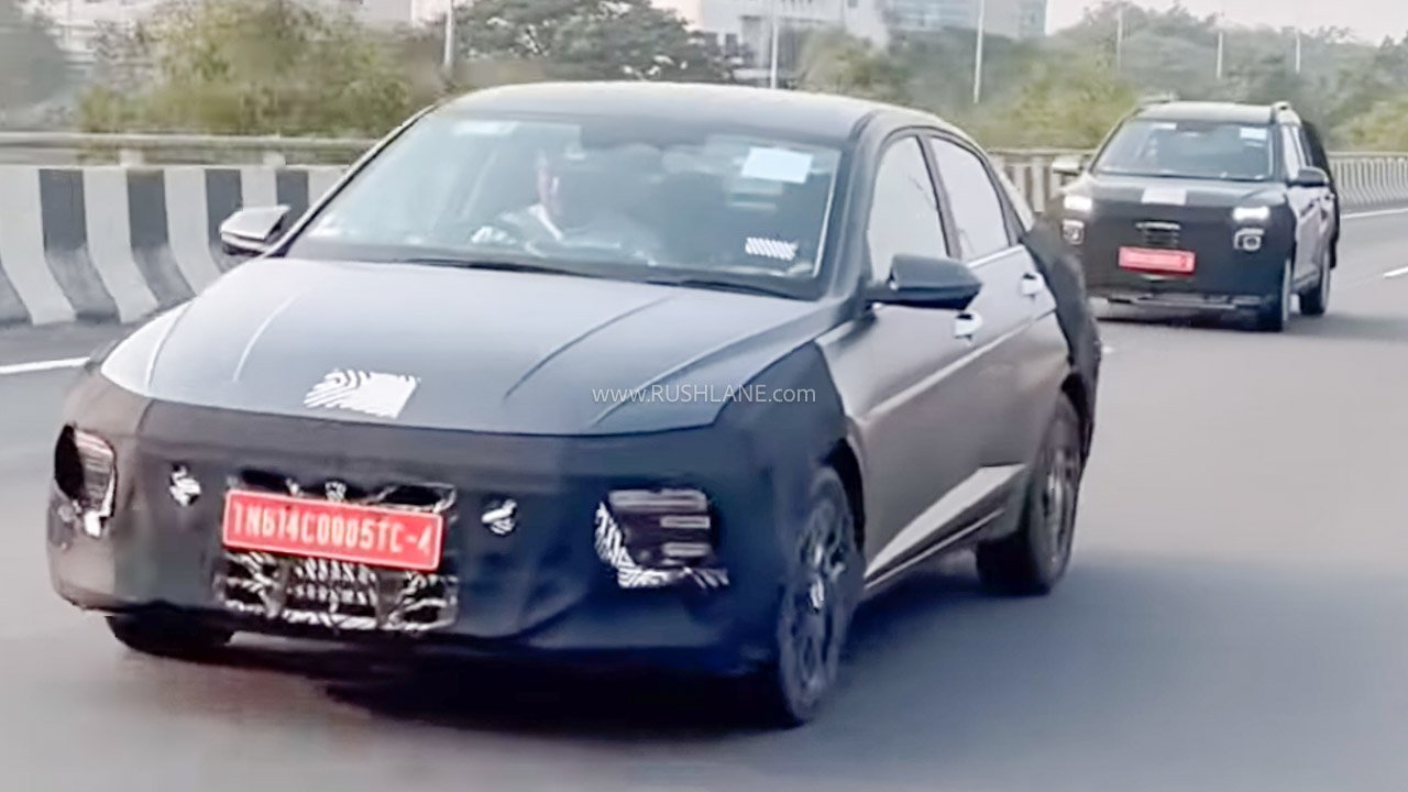 Hyundai Verna facelift and Exeter facelift spied together