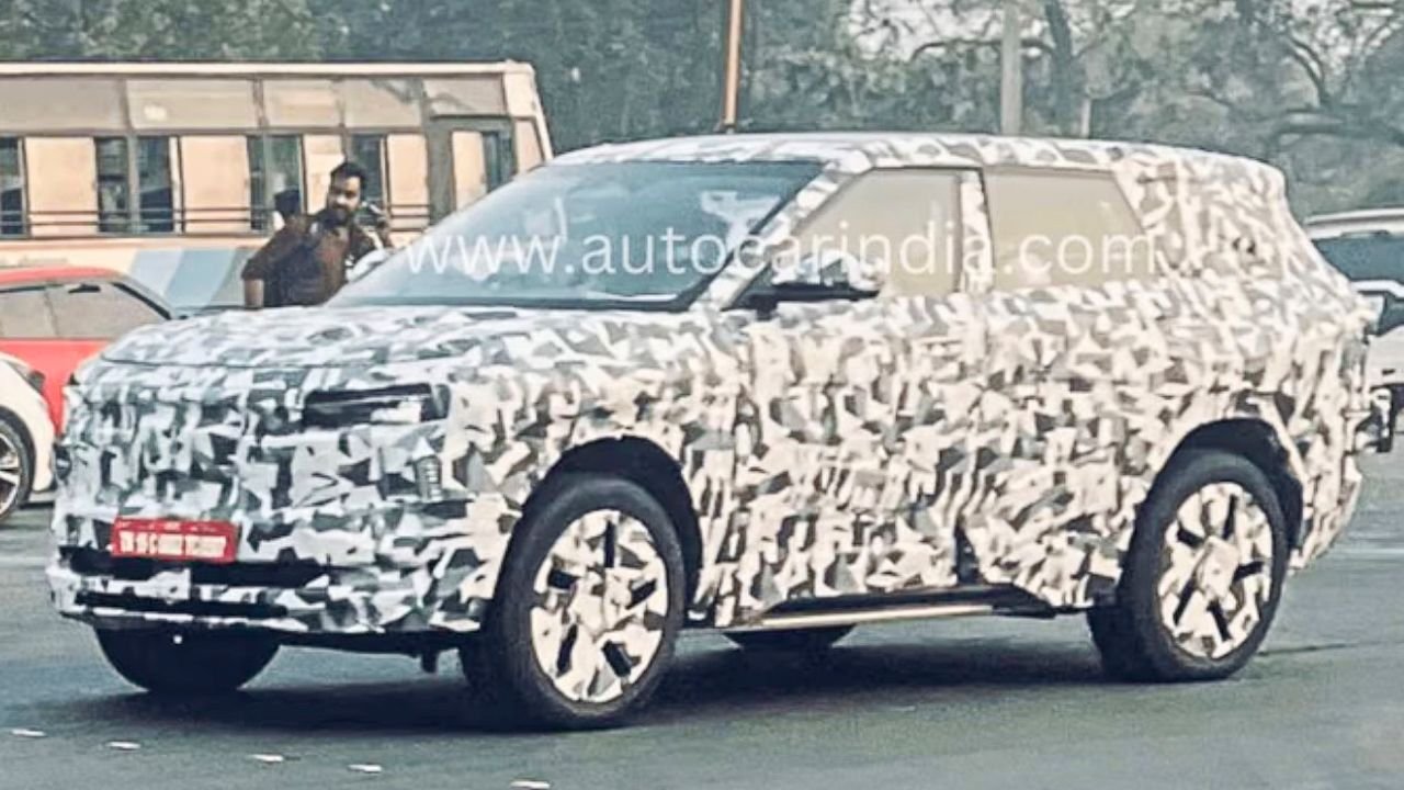 Mahindra B07 electric SUV spied