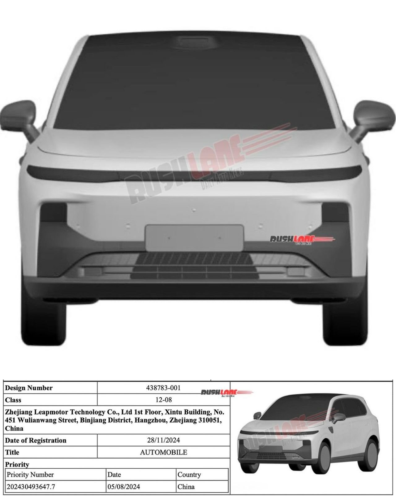 Leapmotor B10 patented in India