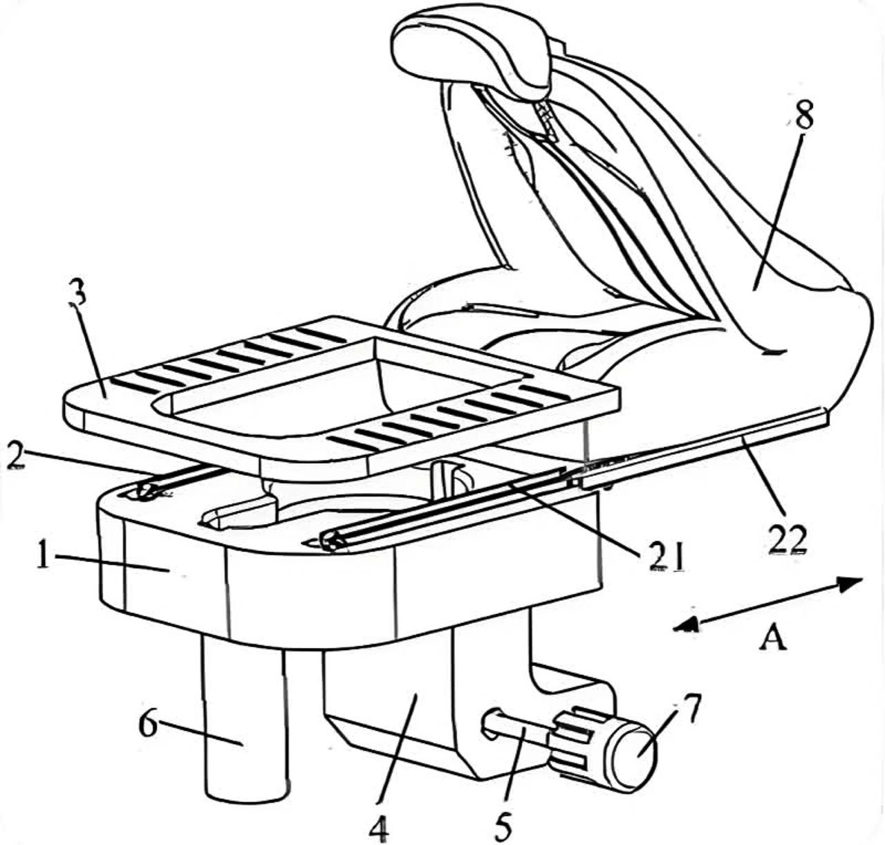 Sliding toilet seat in car patented