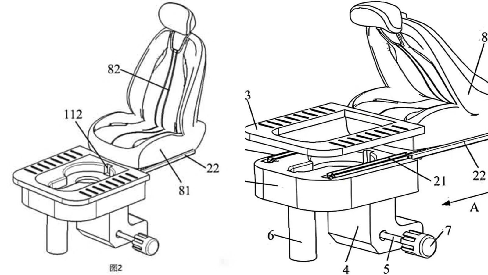 Sliding toilet seat in car patented