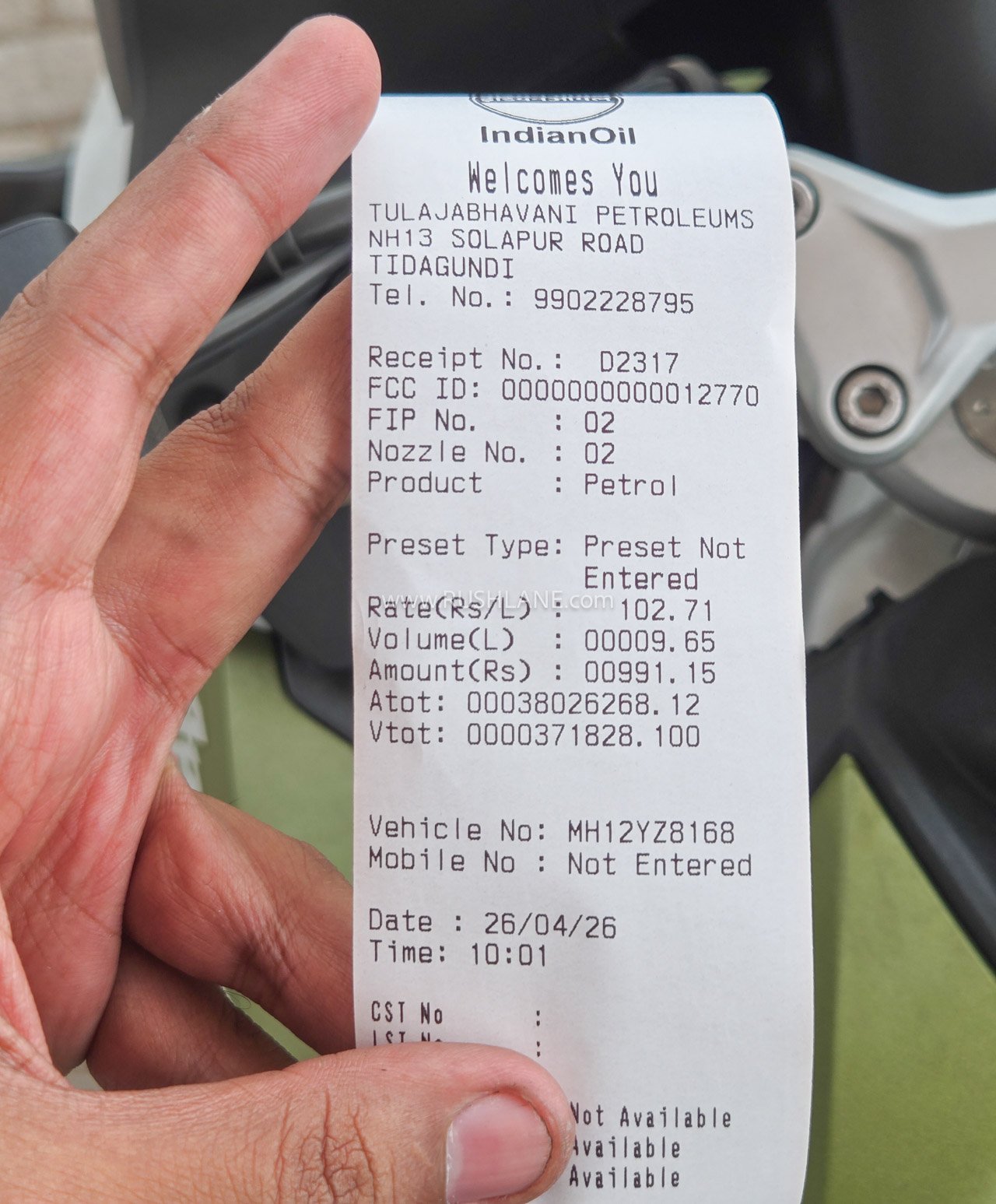 TVS Apache RTX 300 mileage test