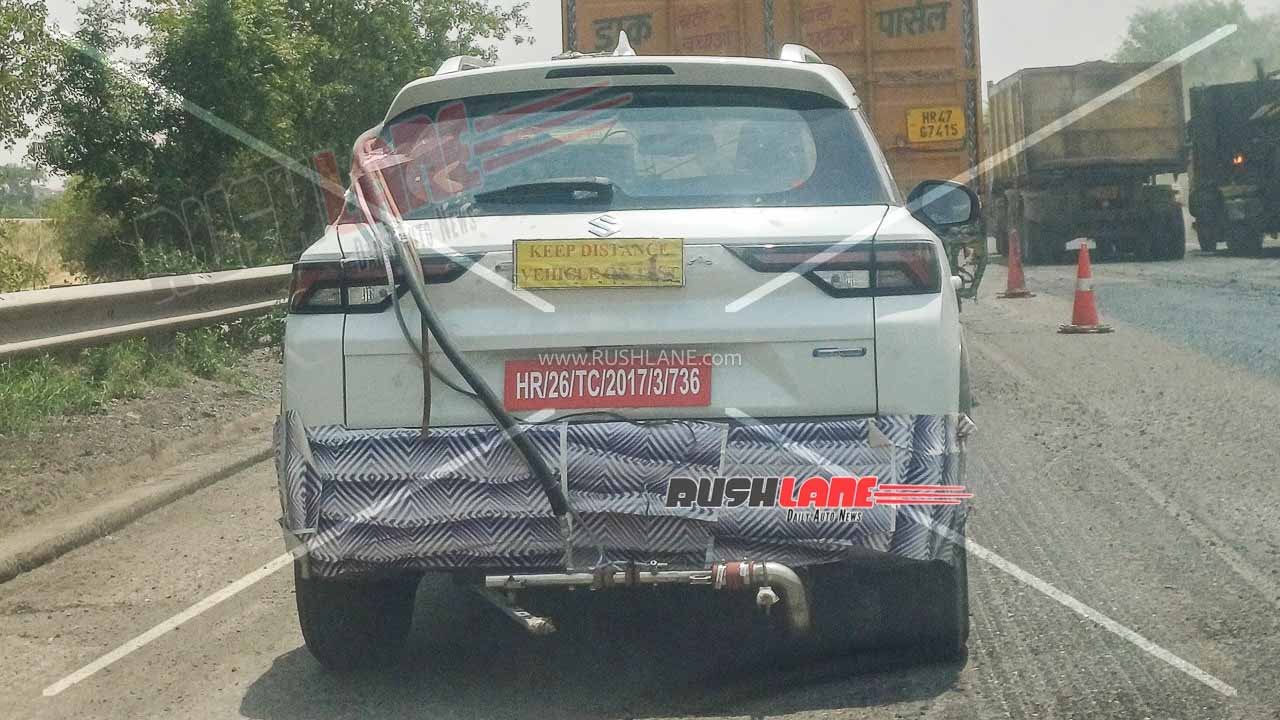 2026 Brezza facelift spotted in emissions testing