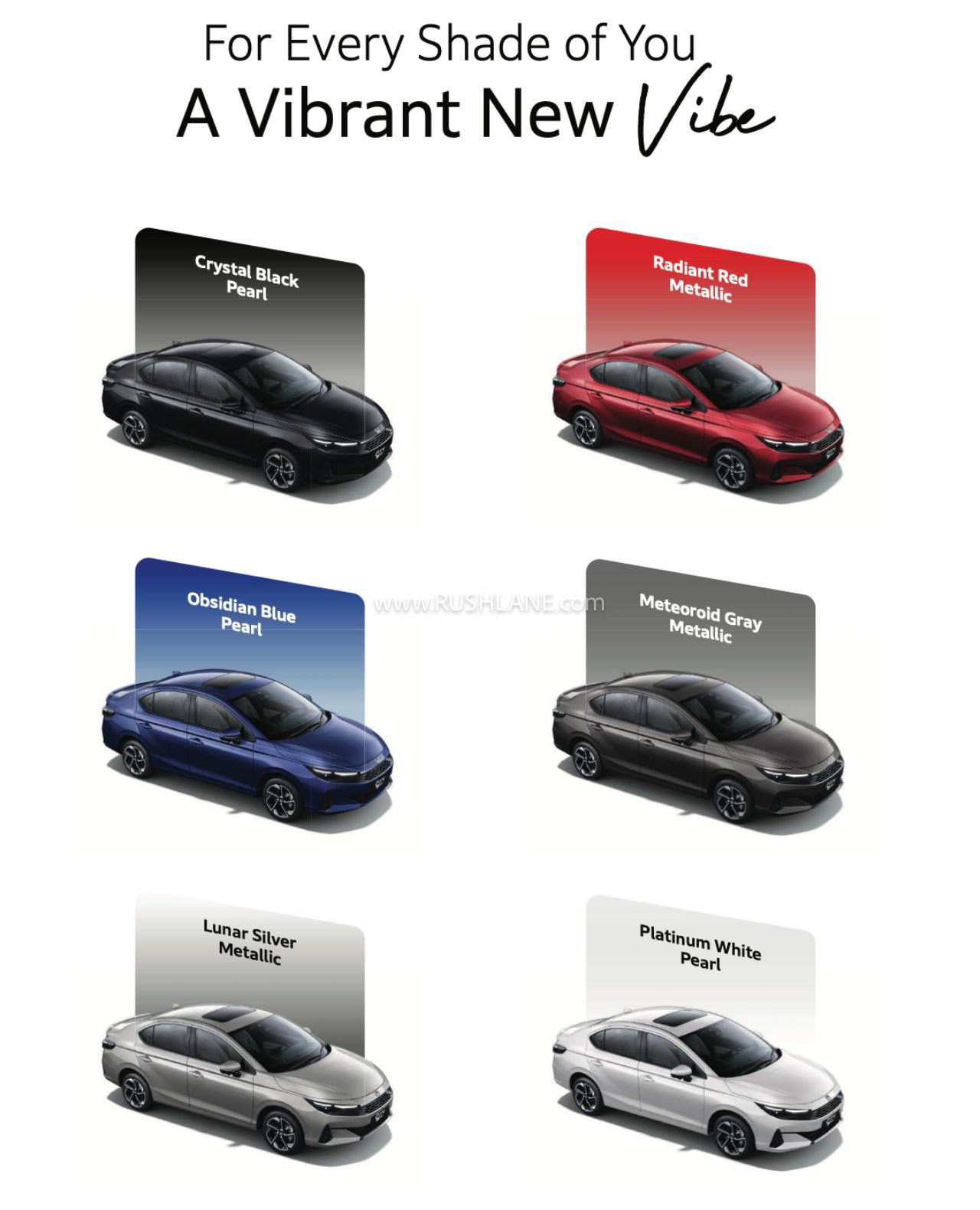 honda city facelift colors
