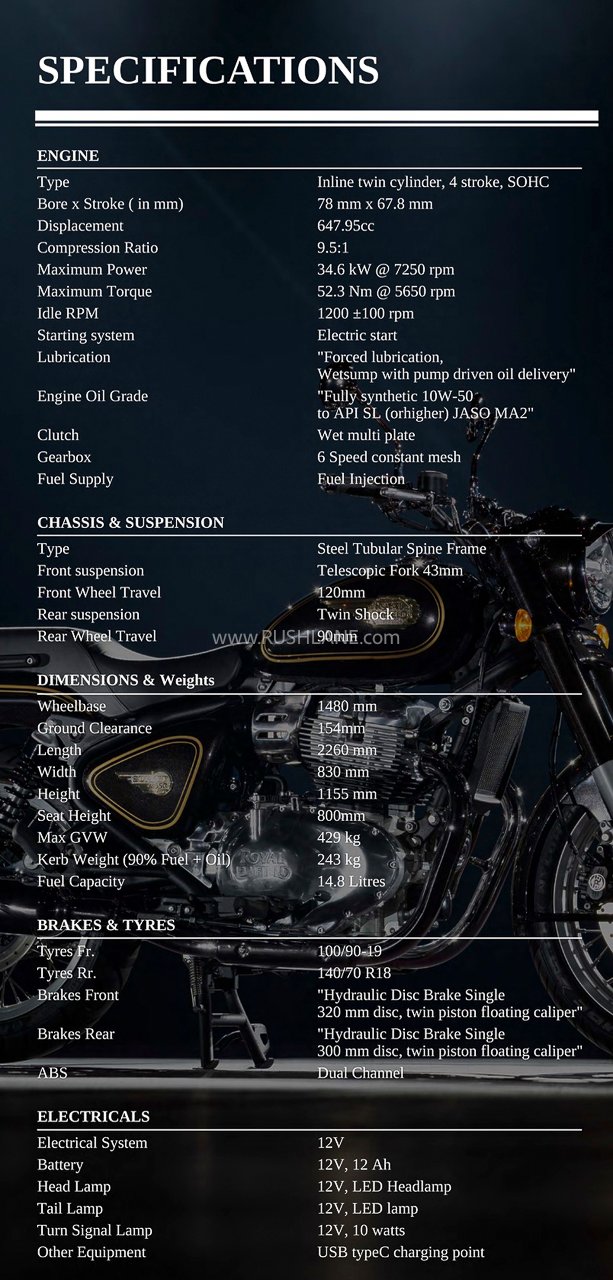 Royal Enfield Bullet 650 Specifications