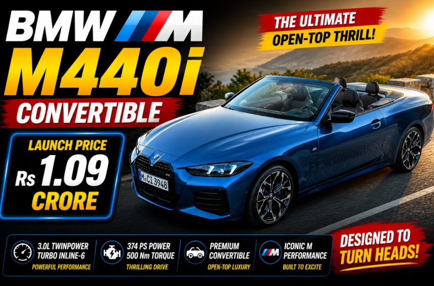 BMW M440i Convertible Launch Price Rs 1.09 crore