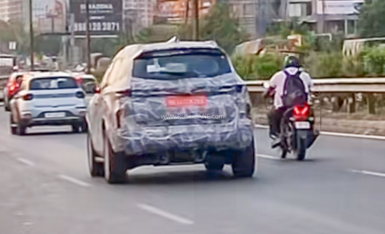 Tata Safari EV seen during testing