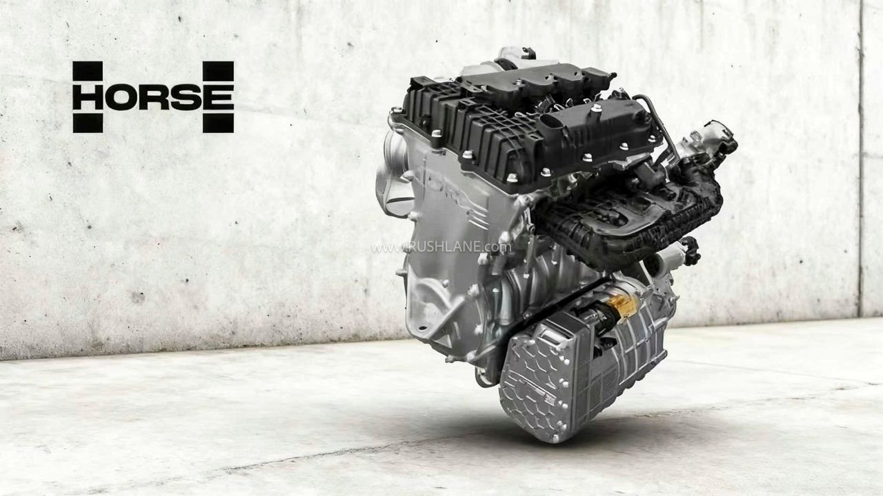Horse Powertrain's P2 hybrid module, which reduces front overhang by 150 mm, making it easier to package hybrid systems in vehicles originally designed for ICE powertrains.