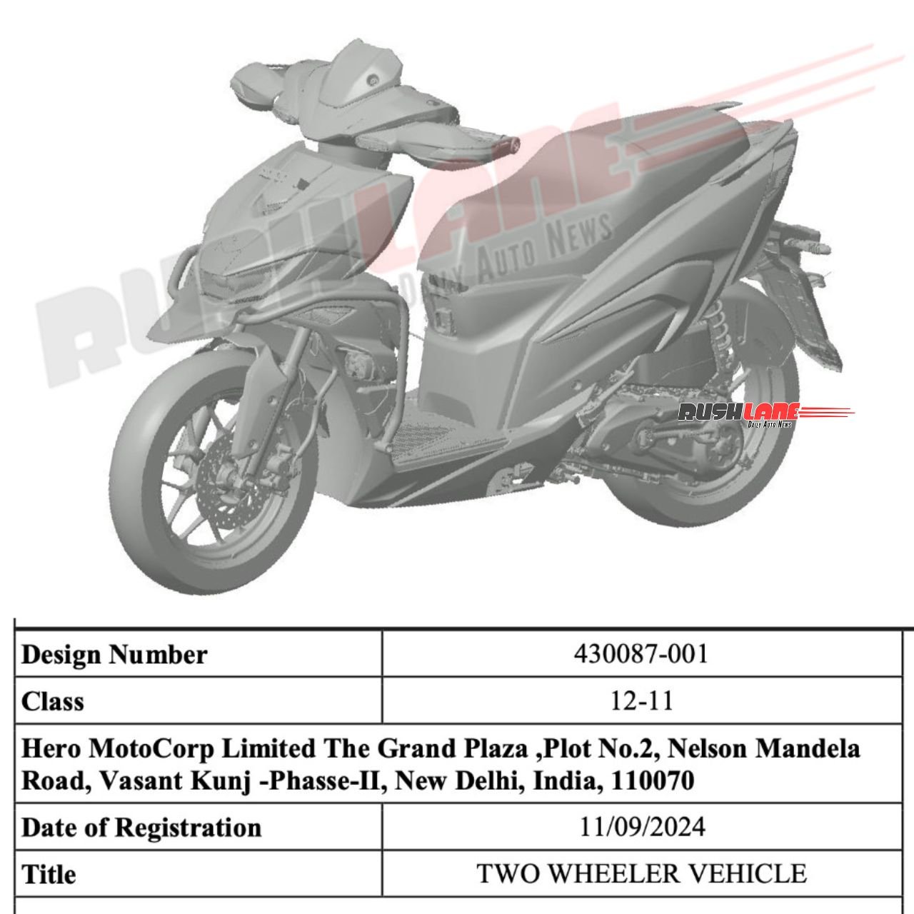 Hero Zoom 125 Adventure Design Patent