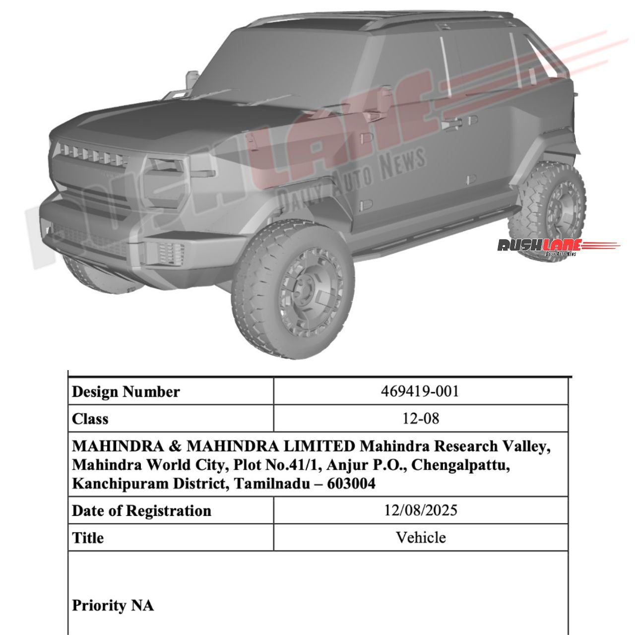 Mahindra Vision SXT Patented in India