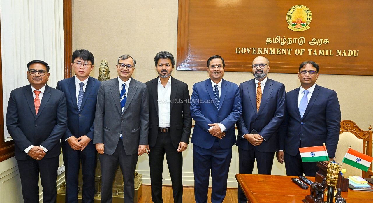 Tamil Nadu Chief Minister Vijay with Hyundai Motor India and Tamil Nadu Government officials