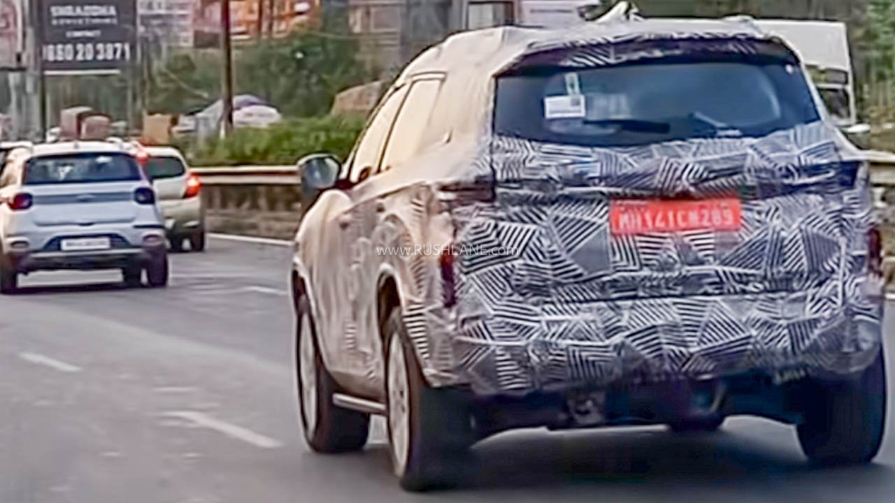 Tata Safari EV seen during testing