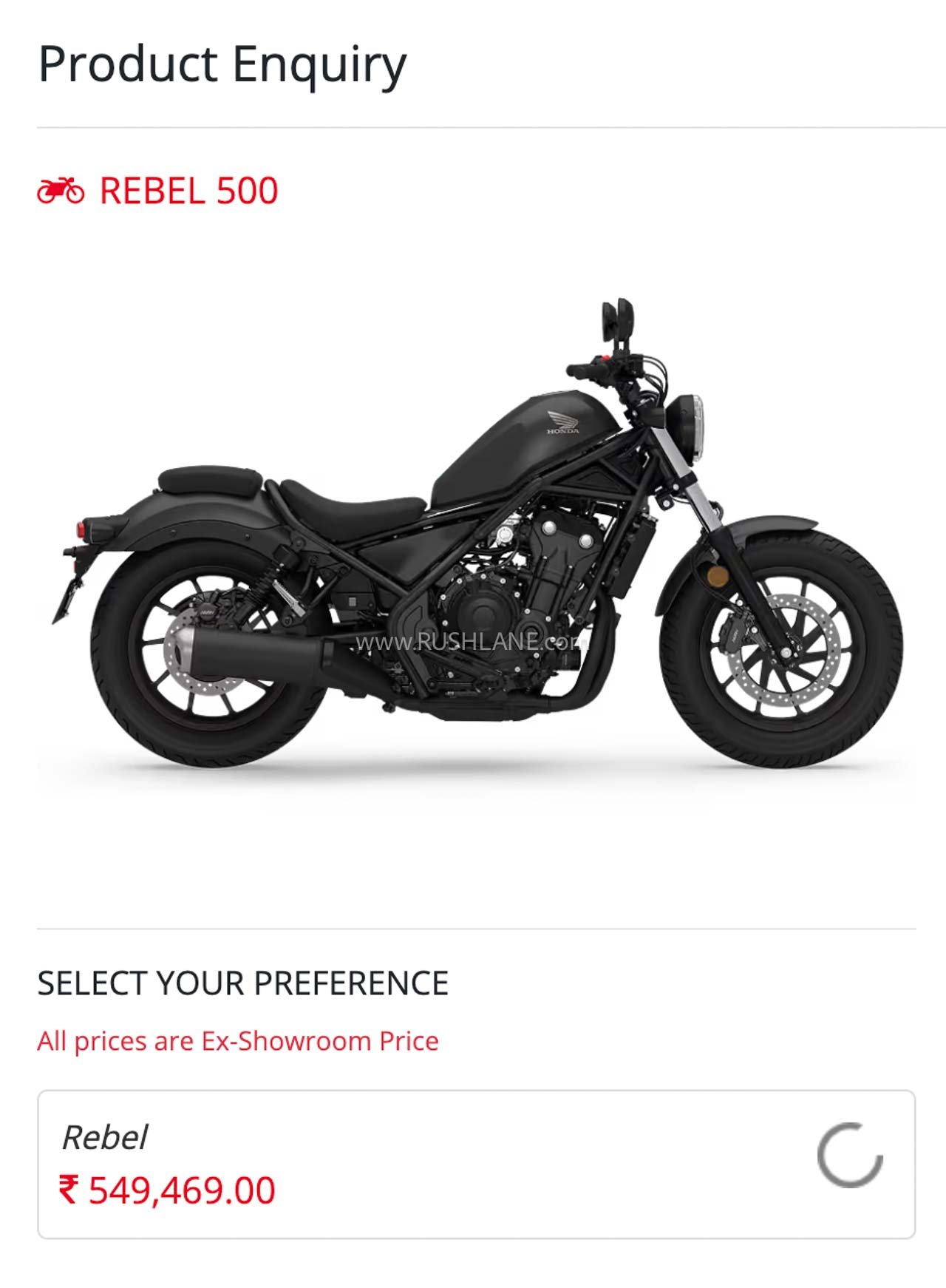 Honda Rebel 500 price leaked