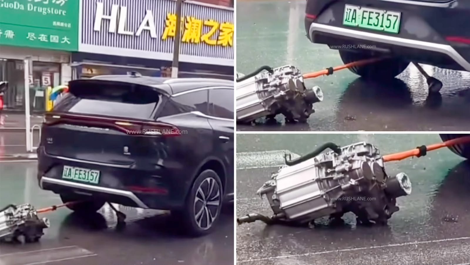 Rear motor of BYD electric car shut down